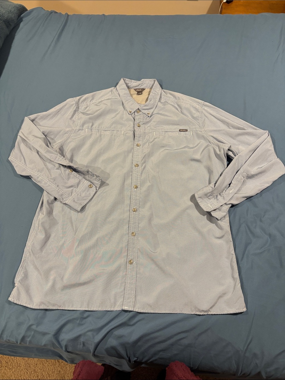 Eddie Bauer Light Blue Long-Sleeve Button-Down Shirt